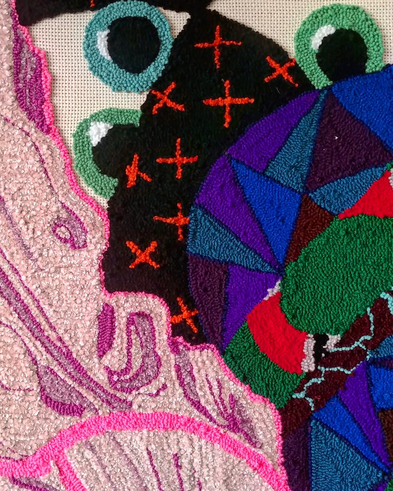 close up textile piece woman in pink dress