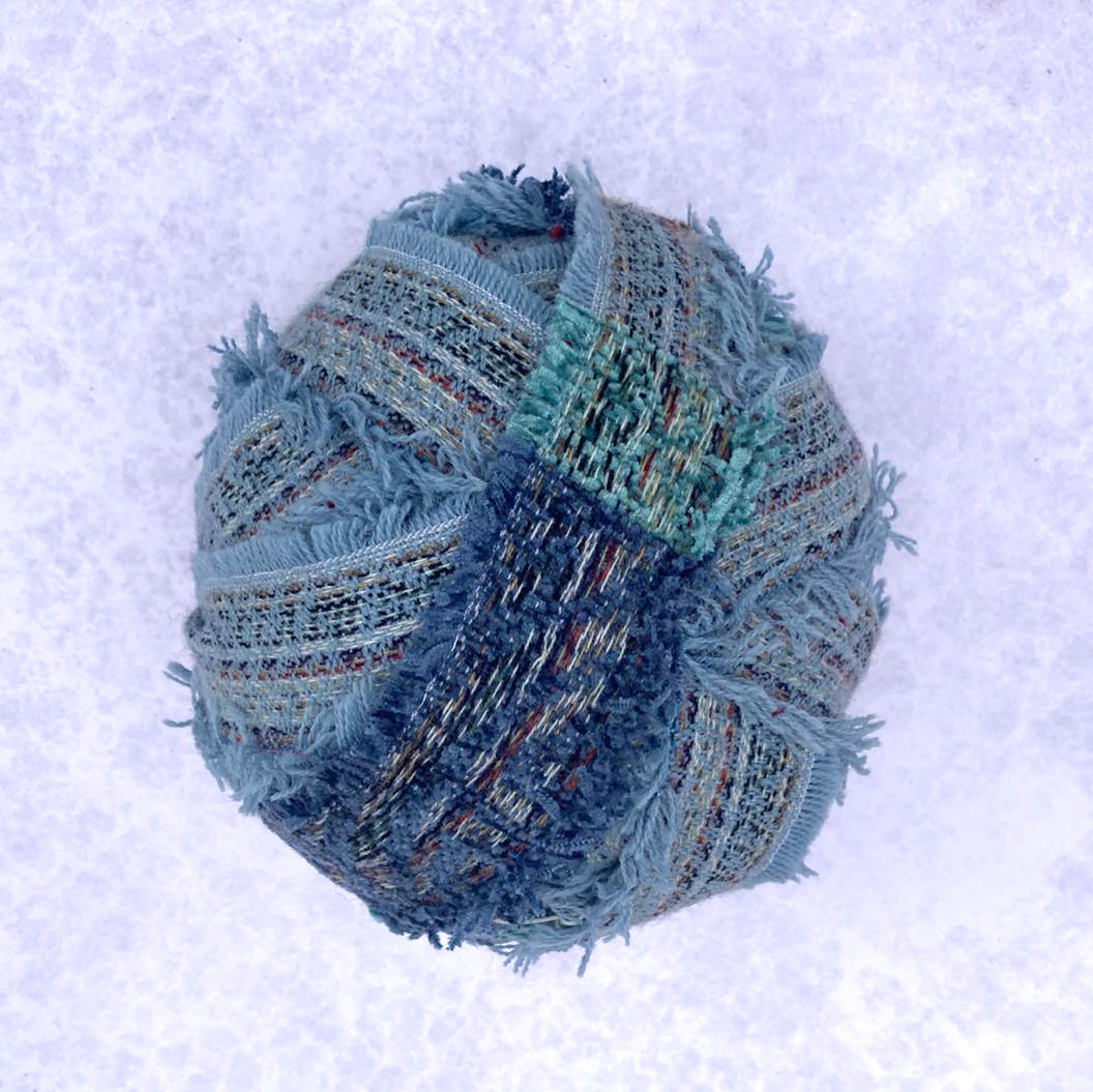 Blue chenille yarn