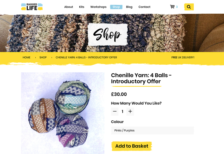 Buy chenille blanket yarn from the Yorkshire mills