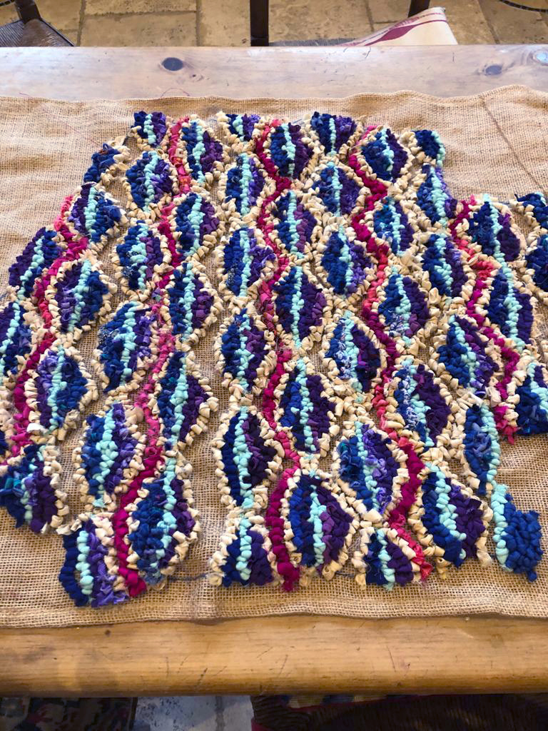 chair cover rag rug diamond shaped design