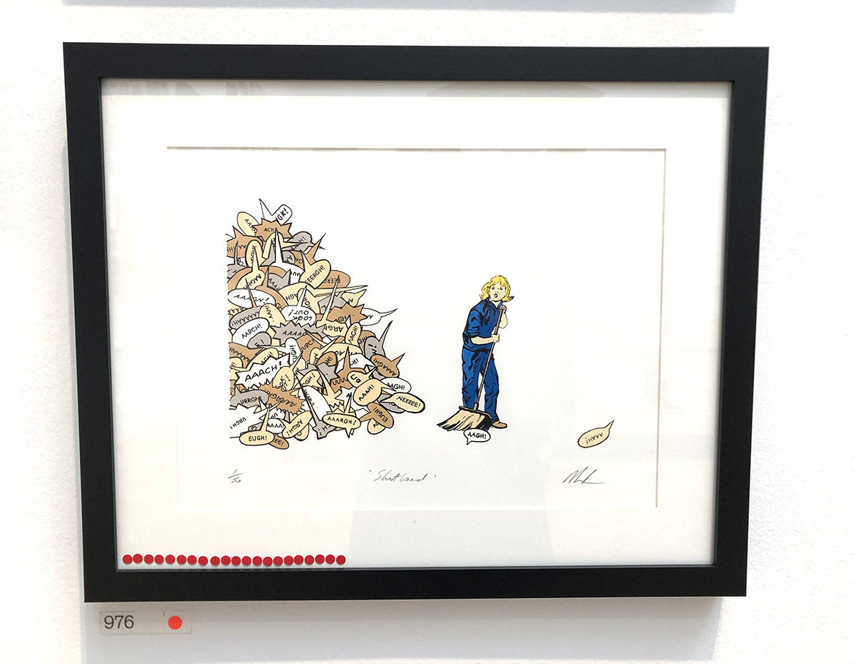 framed image sweeping speech bubbles