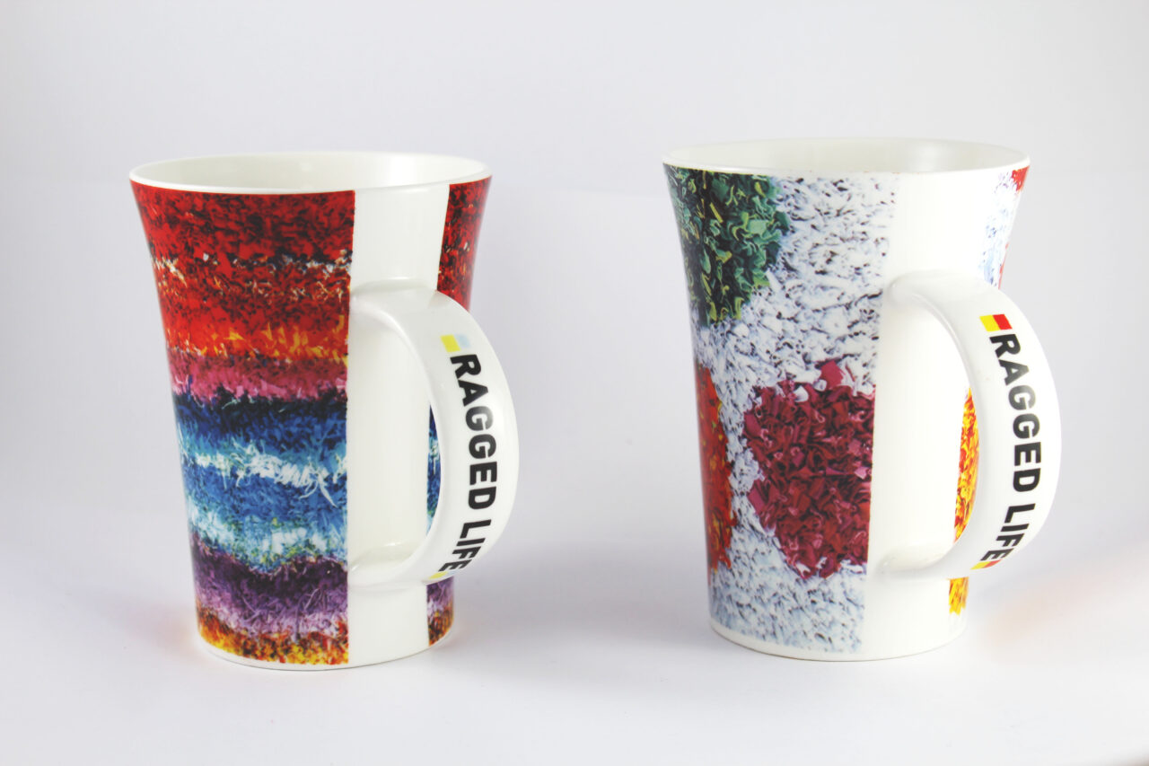 Rainbow and spotty new bone china large cups for crafters