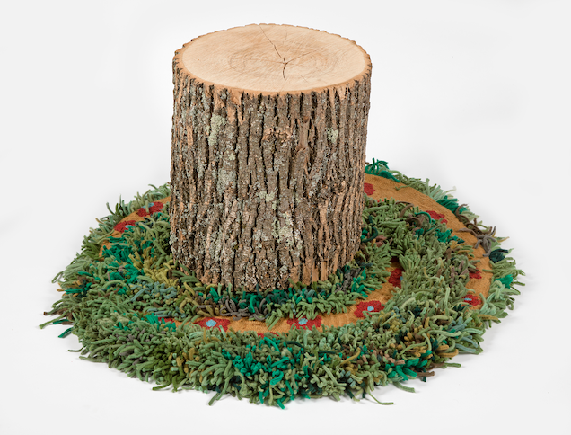 Tree Stump and Grass Sculpture