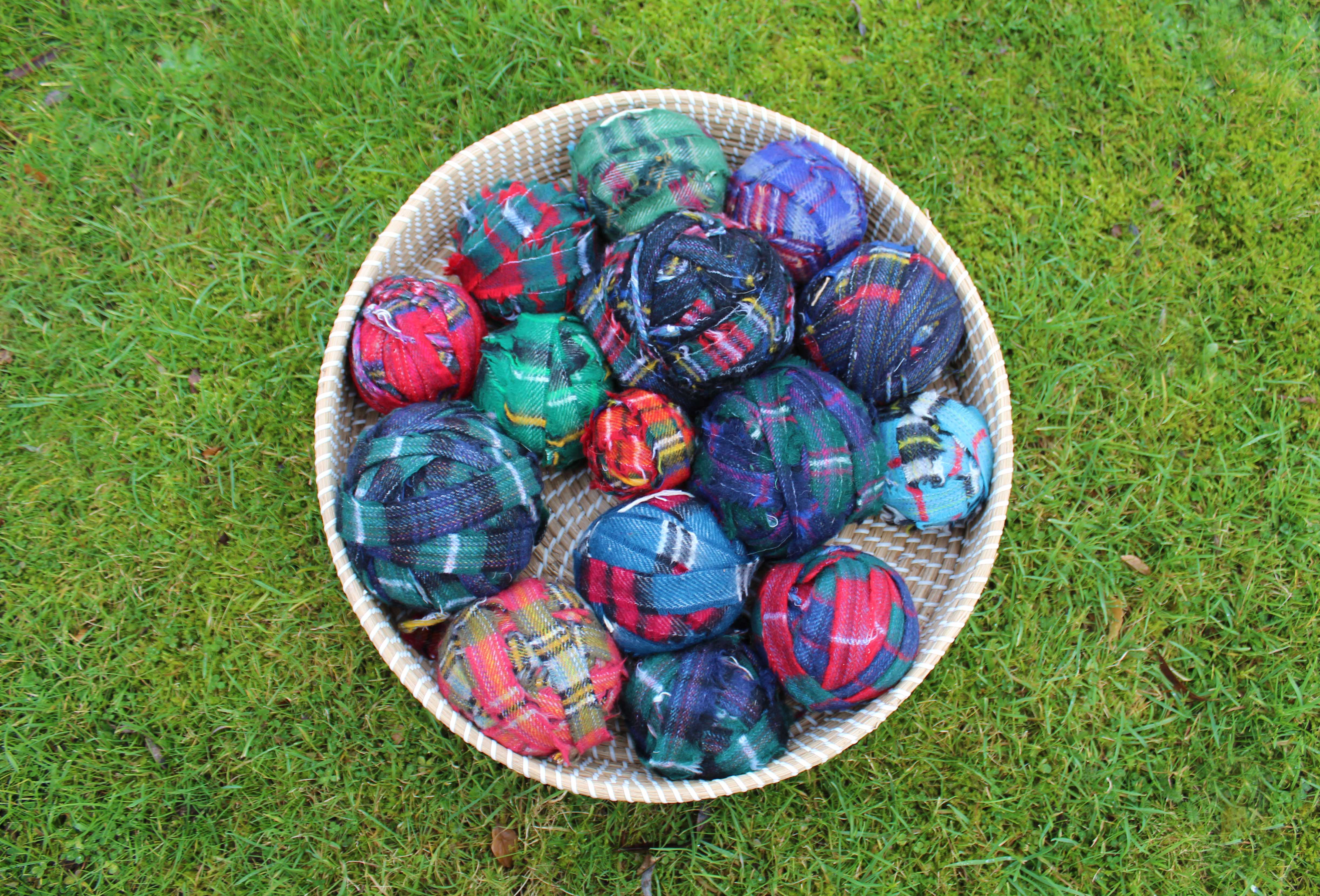 high angle shot mixed tartan blanket yarn various sizes