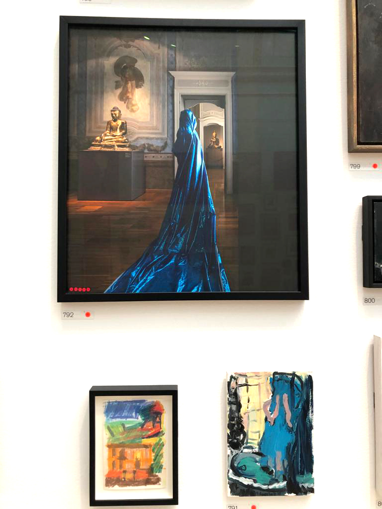 royal academy art exhibition painting blue dress