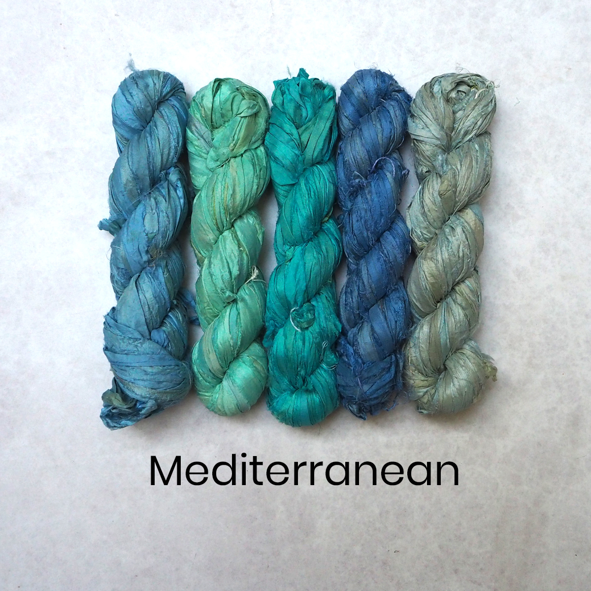 Jewel Blues Deep Blue & Turquoise/Teal Recycled Sari Silk Ribbon 5 Yar –  The Spinnery Store
