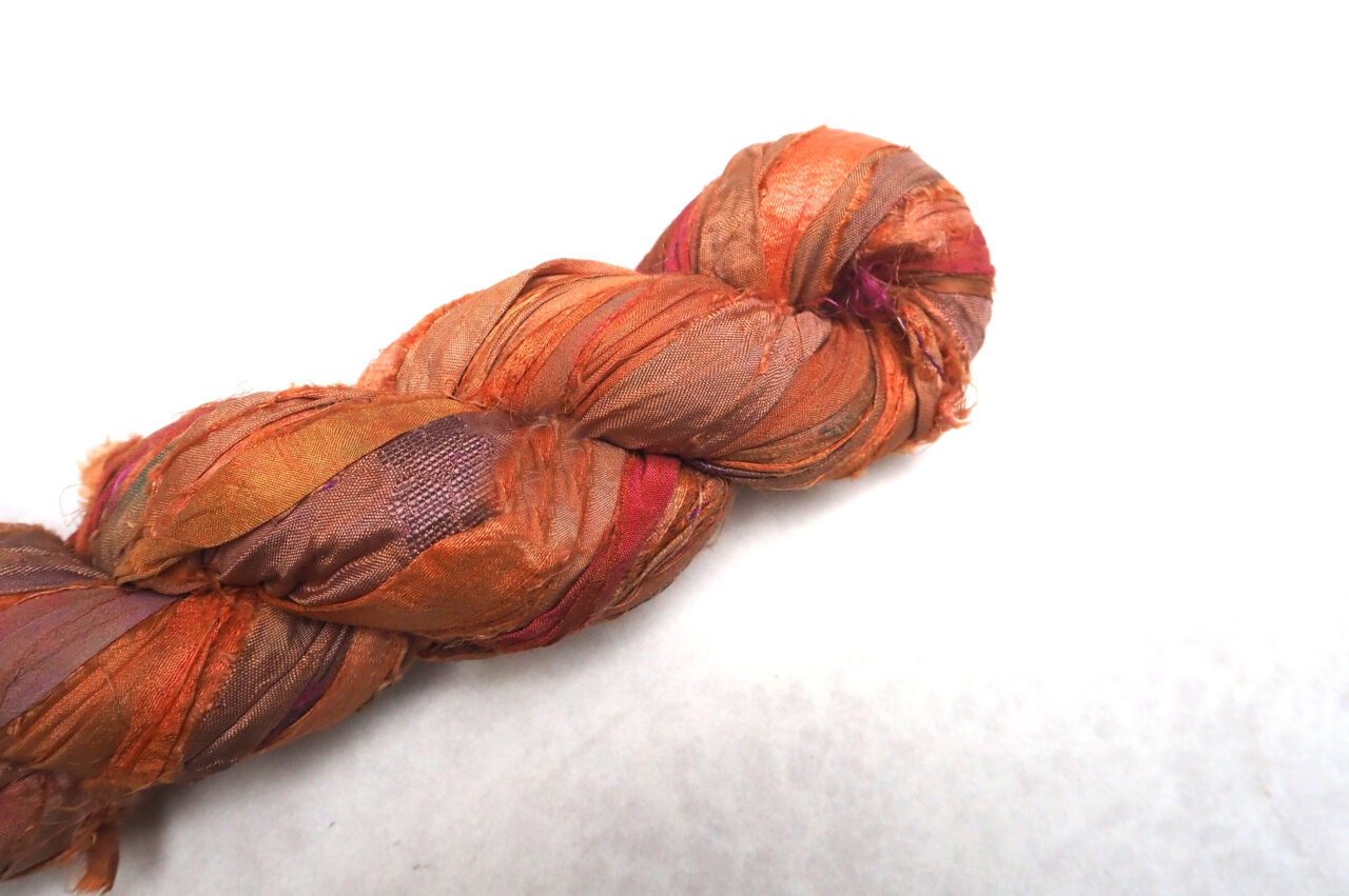 Orange autumn sari silk ribbon