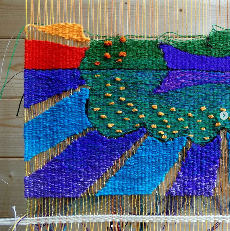 Eco weaving example by Lucy Sugden